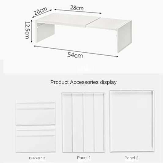 Kitchen Cupboard Organizer with Retractable Cabinet Shelf . For Seasoning , Bottles, Spice Rack, Dishes and Kitchen Accessories Storage Rack
