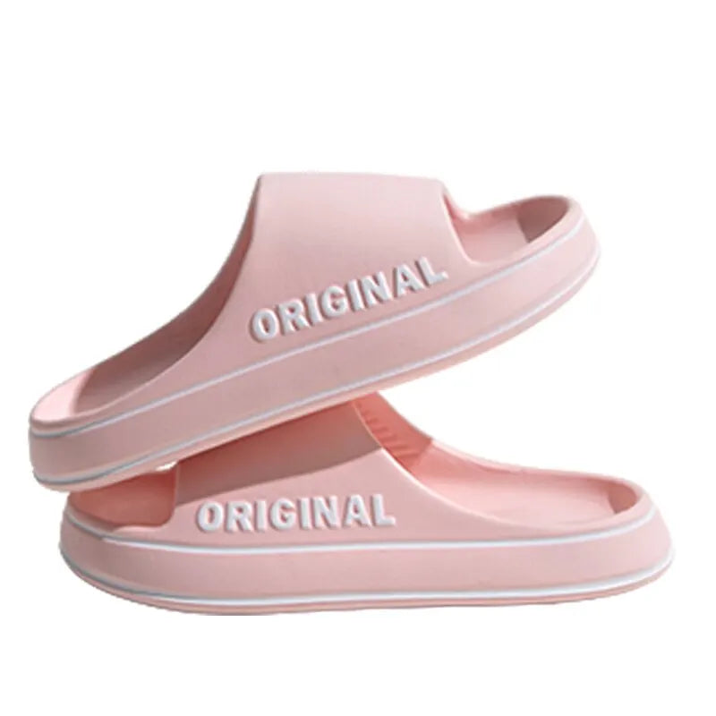 Womens " Letter " Slippers, Beach Slides  IN Solid Colors.  Mens Thick Sole Indoor Bathroom Anti Slip Shoes, Summer Sandals