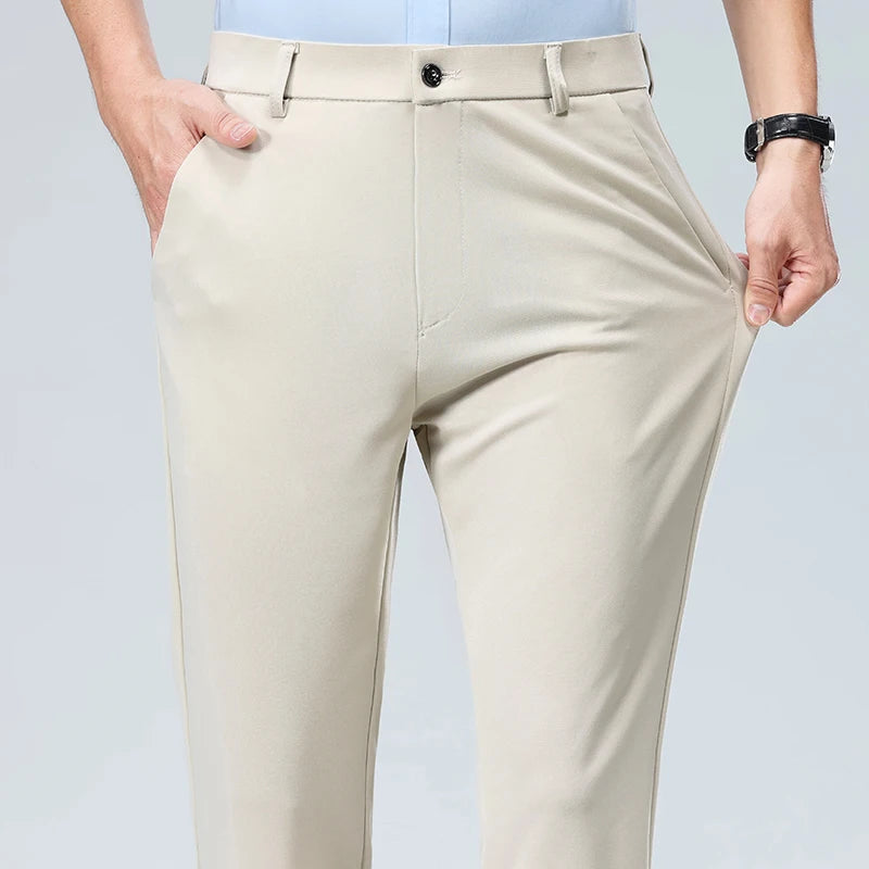 Summer Autumn Thin Trousers for Men. Formal Dress Suit Pants, Work Pants Quality/ Business Casual Pants, Black, and Colors, Long Pants