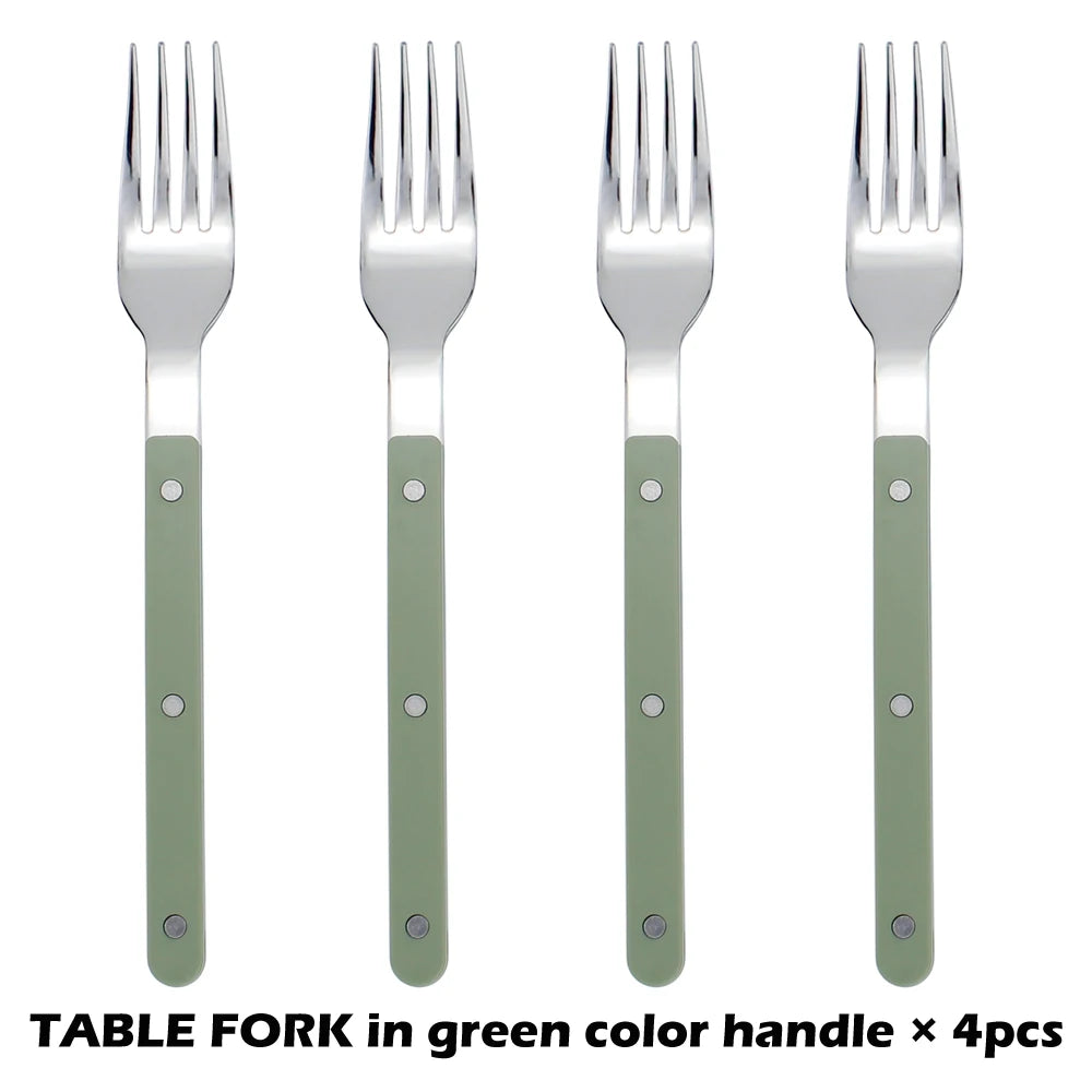 Fashionable Design Top Mirror Polishing Cutlery Sets of Stainless Steel 18/8(304) ABS Handle With Rivets Silverware Set For Kitchen and everday serving