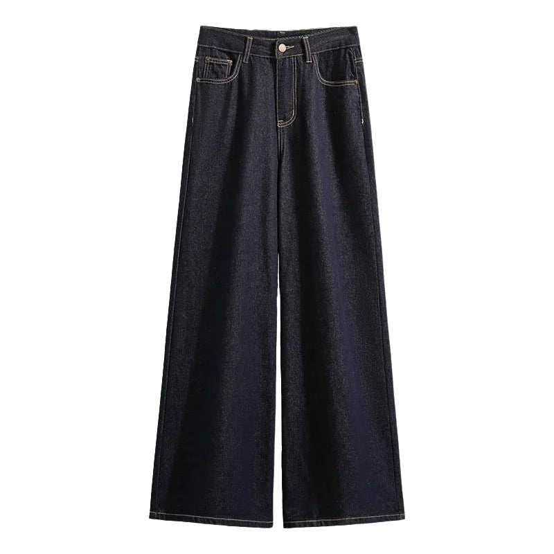 Loose, Wide Leg American Style Denim Jeans for Womens/Girls High Waist, Straight Leg Pants. Comfortable, Casual Spring Fashion PLUSE Sizes