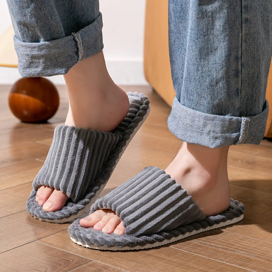 Men's open Toed Slippers for Autumn and Winter.   Also Indoor Anti -slip,  Breathable Bedroom  Slippers. Small sizes possible for Women!