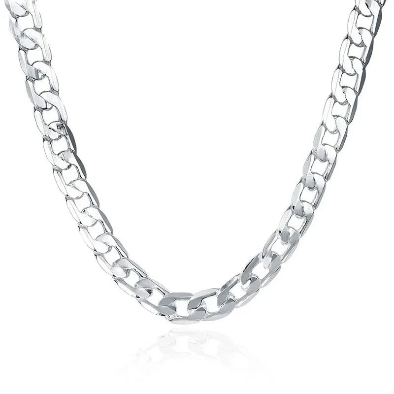 925 Sterling Silver Necklace For Men's or WOMEN 16/18/20/22/24 Inches Classic 6MM Chain Luxury Jewelry . Perfect for MOTHERS DAY and/Or FATHERS DAY