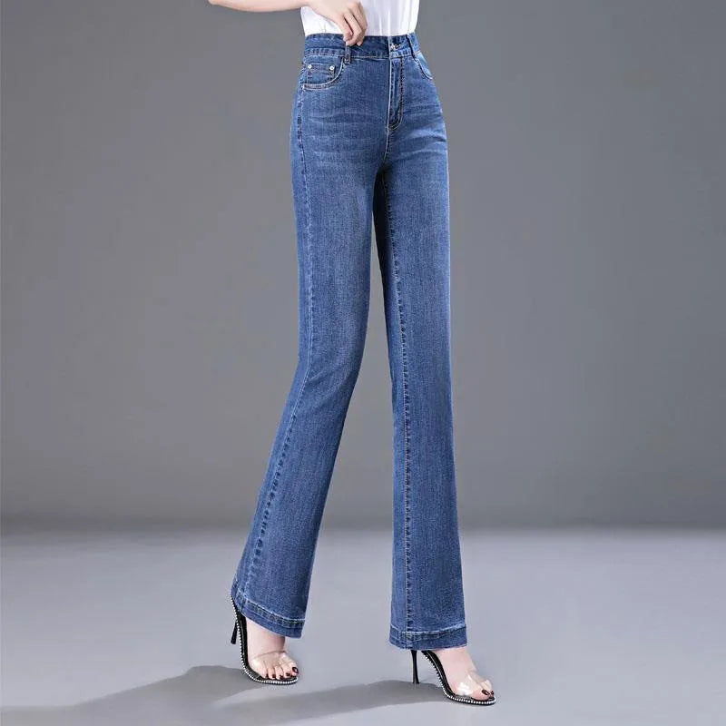 2026 Women's Autumn and Winter New High Waist Micro Jeans with Velvet Slimming Features. Large Sizes, Multi Color Casual Pants. Don't wait too long!!!