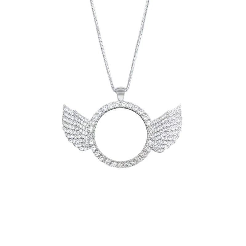 Personalised custom image wing necklace, commemorative gift, suitable for boyfriend's gift, girlfriend's gift, Father's Day gift