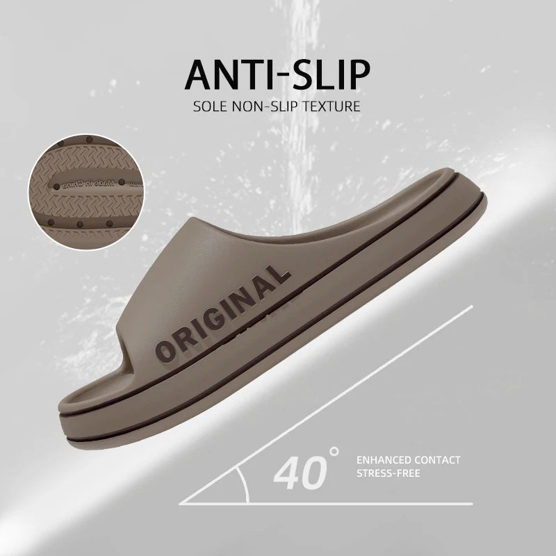 Womens " Letter " Slippers, Beach Slides  IN Solid Colors.  Mens Thick Sole Indoor Bathroom Anti Slip Shoes, Summer Sandals
