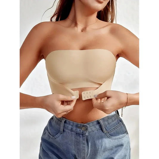 Women's Strapless No Padding Seamless, Front Button Bra . Comfortable Smooth Underwear. Onky ONE Color/Size available,,,SKIN color/Medium