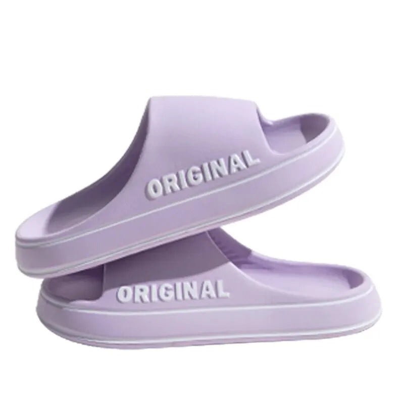 Womens " Letter " Slippers, Beach Slides  IN Solid Colors.  Mens Thick Sole Indoor Bathroom Anti Slip Shoes, Summer Sandals