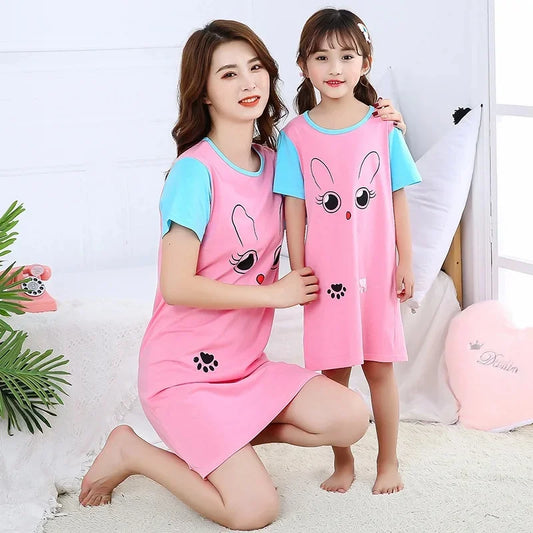 New Women's Nightgown Children's Clothing Cotton Home Casual  For Girls Kids Sleepwear