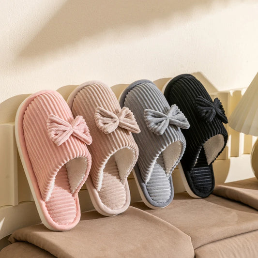 Women's Bow Slippers Fall/Winter/Spring. Lightweight and Comfortable, Soft and Warm for your Home.
