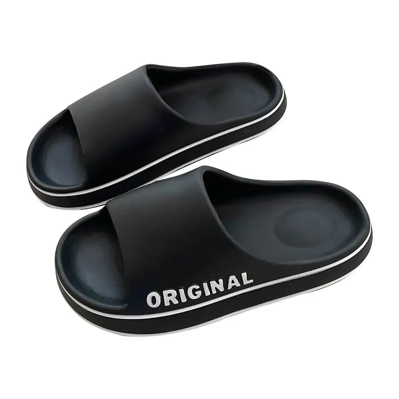 Womens " Letter " Slippers, Beach Slides  IN Solid Colors.  Mens Thick Sole Indoor Bathroom Anti Slip Shoes, Summer Sandals