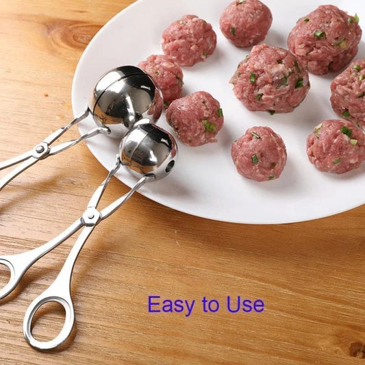 Meat Ball Maker of Stainless Steel. Round Rice Ball Shaper, Spoon Meatball Making Mold, Non-Stick Kitchen Gadget