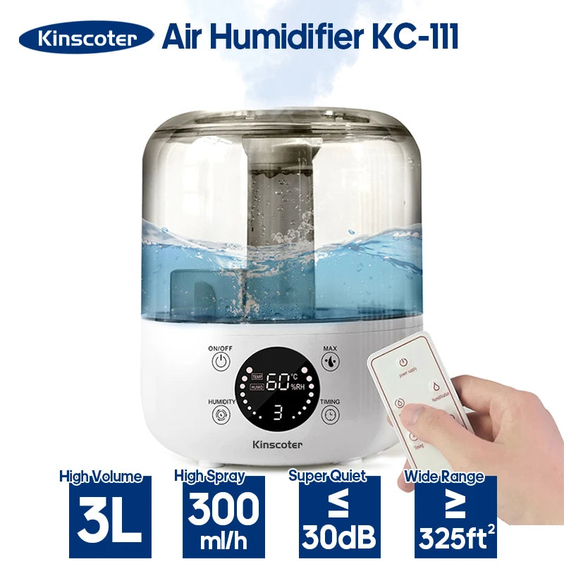 3L or 5L ,Professional Air Humidifier with Large Capacity and Aroma Diffuser with 3 levels of mist diffusion.