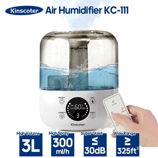 3L or 5L ,Professional Air Humidifier with Large Capacity and Aroma Diffuser with 3 levels of mist diffusion.