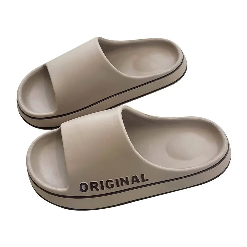 Womens " Letter " Slippers, Beach Slides  IN Solid Colors.  Mens Thick Sole Indoor Bathroom Anti Slip Shoes, Summer Sandals