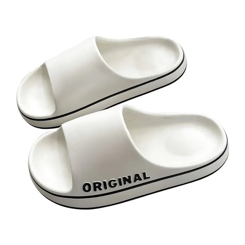Womens " Letter " Slippers, Beach Slides  IN Solid Colors.  Mens Thick Sole Indoor Bathroom Anti Slip Shoes, Summer Sandals