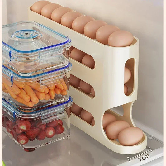 2-4-layer Slide Egg Storage Box, Ladder Style Storage.