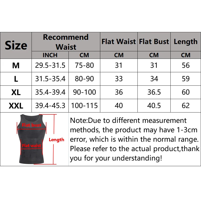 Mens Body Shaper,  Slimming Compression Vest and undershirt,   Seamless Waist Trainer,  Tank Top for Belly Control.