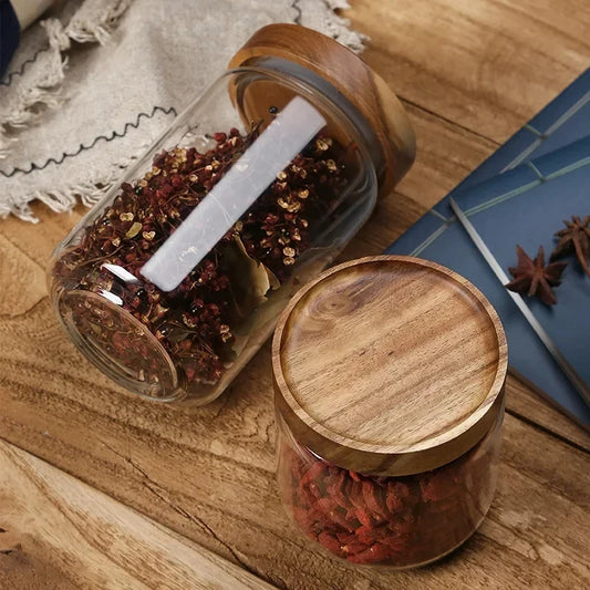 1pc Wooden Lids for Glass Organizers. Kitchen use or wherever you Prefer.