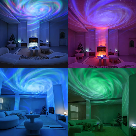 LED NightLights Galaxy Projector, Remote Control 5V USB Rechargeable, Starry Sky Lamp, DMX Sound Active, 7 Modes. Bedroom Family Room