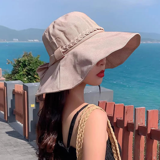 Womens Summer Bucket Hat in Solid Colors with Wide Brim. Fishermans Hat For Girls/Ladies Outdoor Travel, Beach , UV Protection