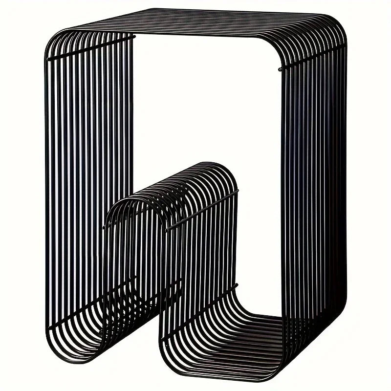 Modern Scandinavian Metal Coffee Table for Storage, Magazines and Books, etc