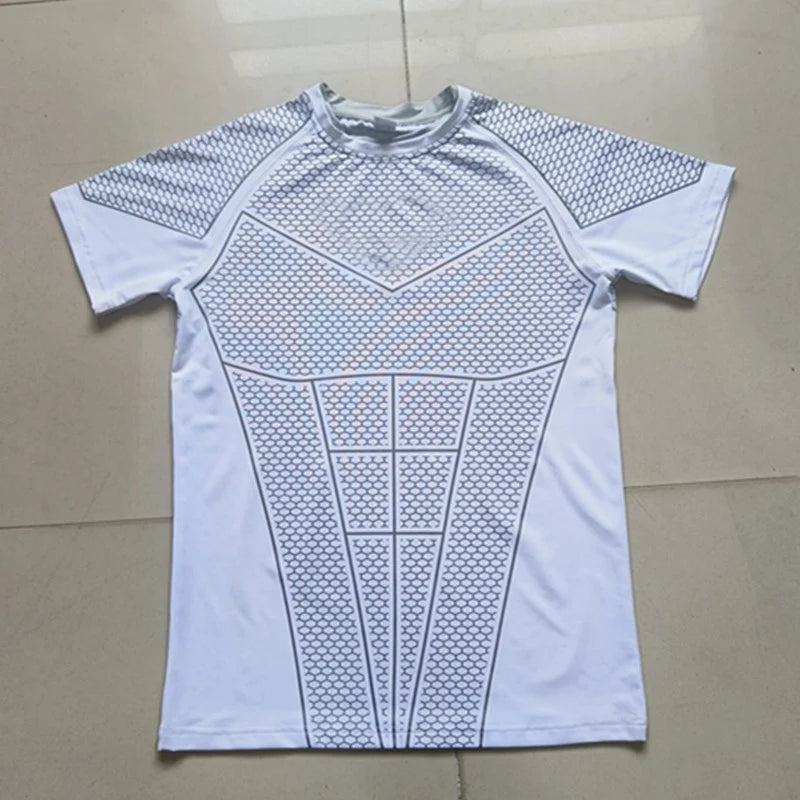 Men's Compression, Quick Dry, Skinny Fit, Short Sleeve Athletic T-Shirt for Gym, Workout Fitness, Running,Sport, Bodybuilding