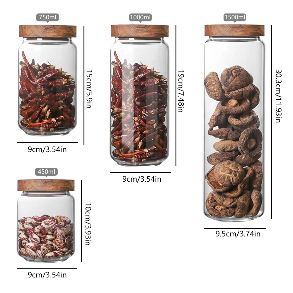 1pc Wooden Lids for Glass Organizers. Kitchen use or wherever you Prefer.