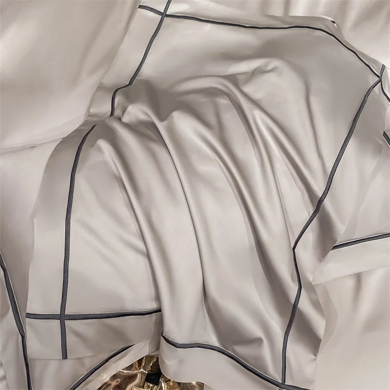 4pcs Embroidery Bedding Set for adults Bedroom, Egyptian Cotton Duvet Cover, Pillowcases Bedspread, Simple Bed Sheet Set.