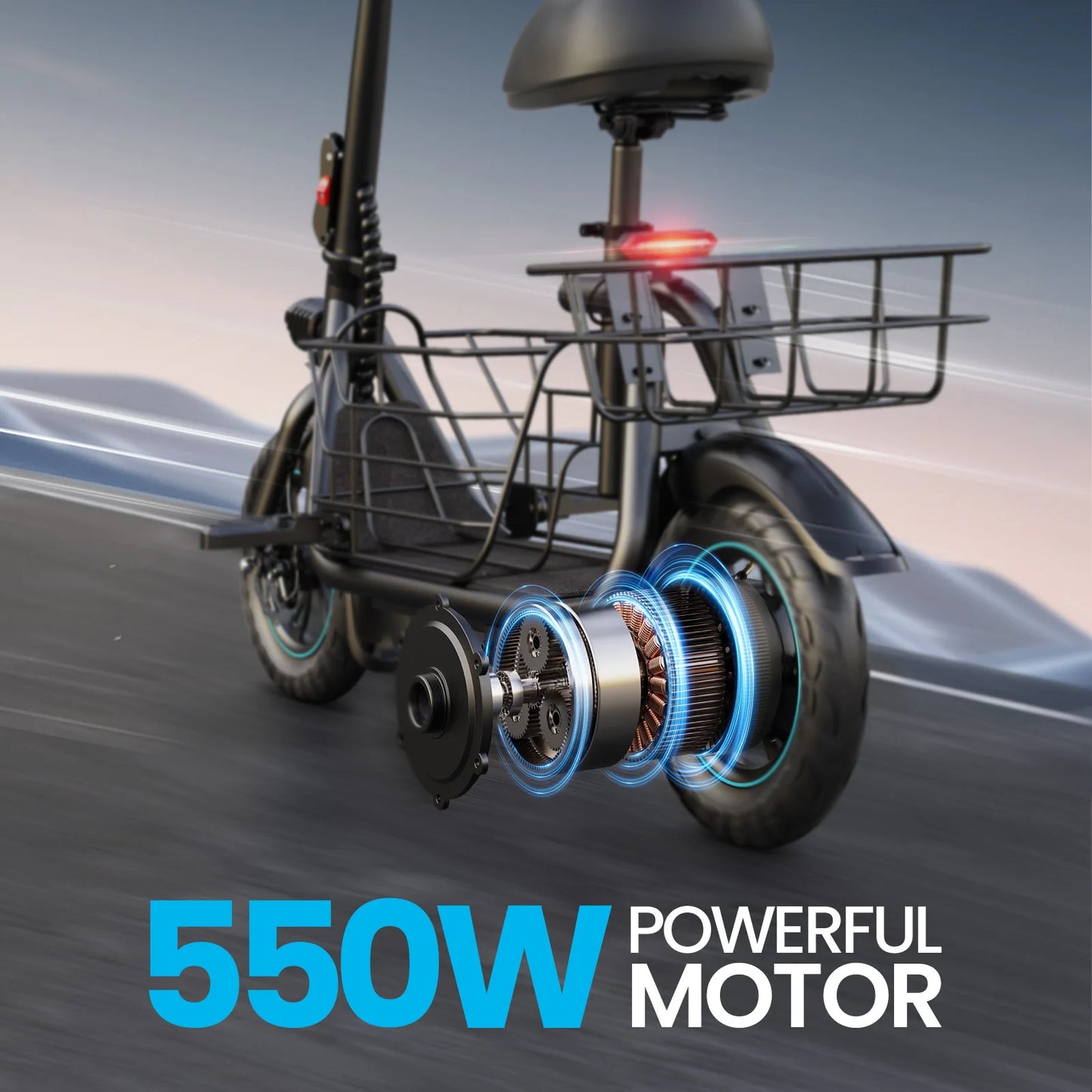 Gyroor Electric Scooter with Basket for Pet, 3 Riding Modes Foldable, for Adults - up to 20 Miles 18.6MPH