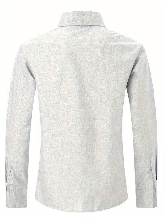 Men's Linen /Cotton Long-sleeved shirt, Loose Undershirt, Solid Colors, plus Great FATHERS DAY Gift!!!