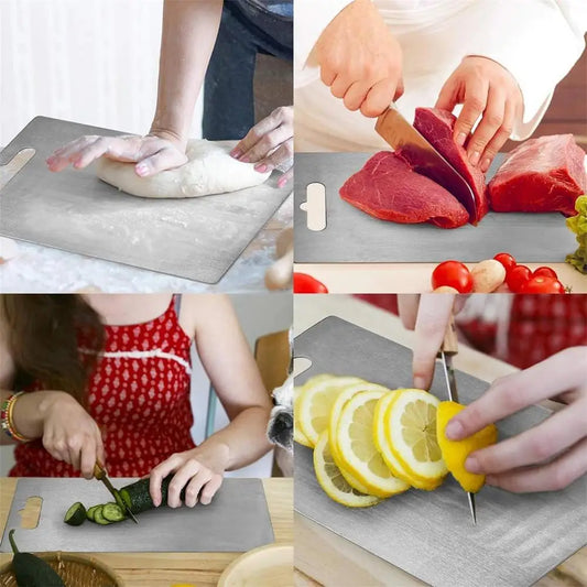 Titanium Cutting Boards for Kitchen. Double Sided Food Grade Portable Fruit Meat Chopping.