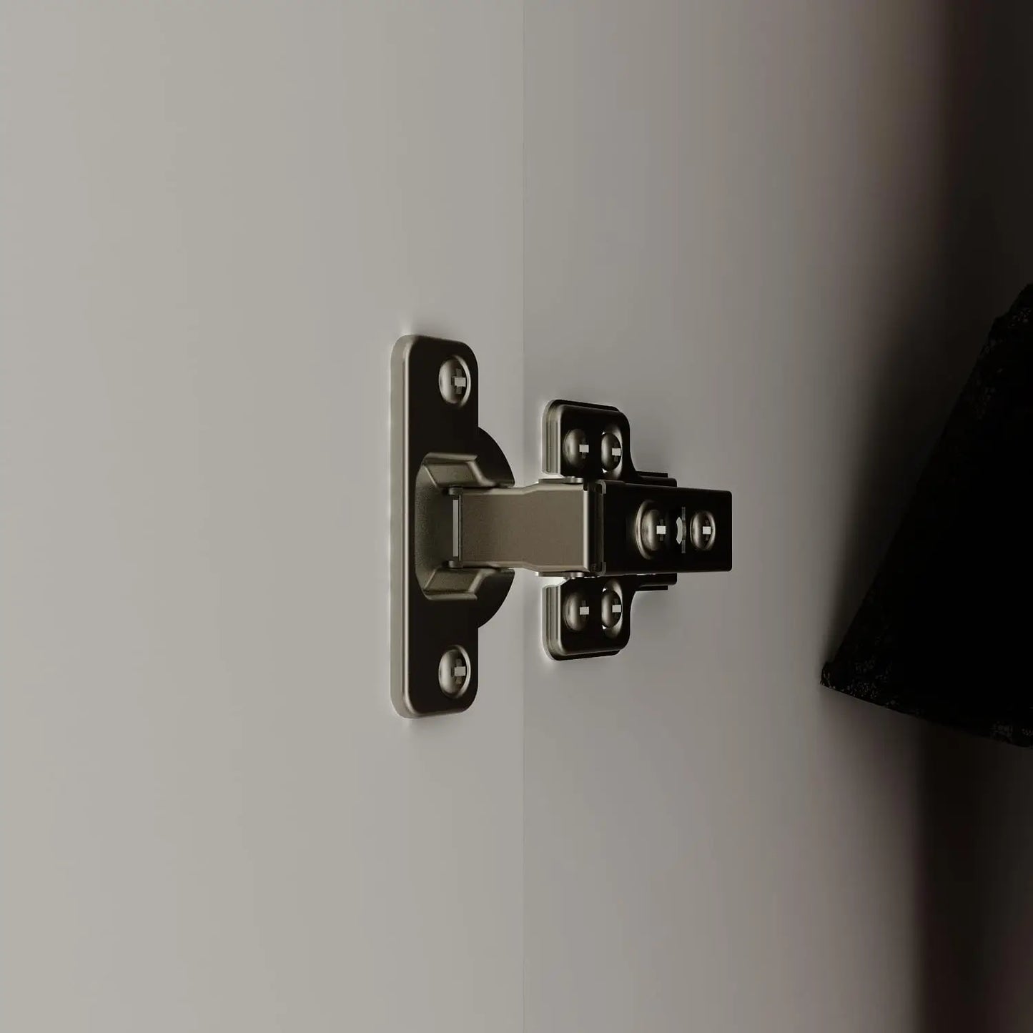 Modern Wardrobe Closet with Doors, White Armoire with Gold Handles & Drawers