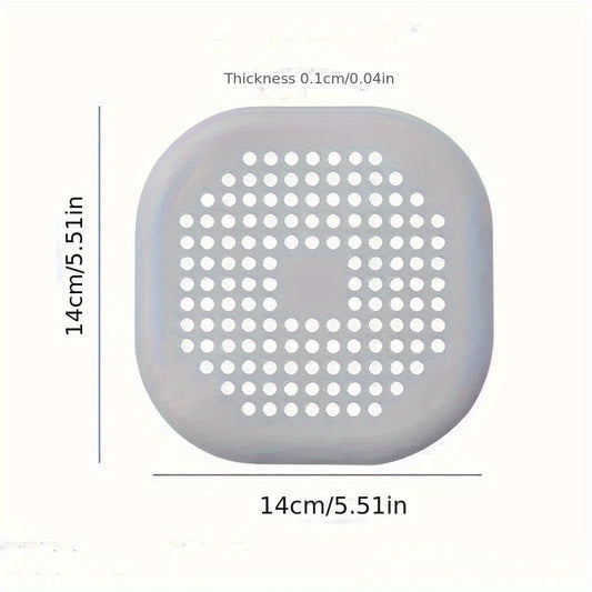 Square Silicone Drain Cover, Bathroom Drain Hair Filter, Drainage Cover.