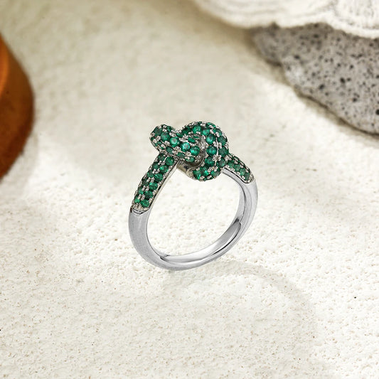 Colored Zircon Intersection Ring, Classic Design Style, Stainless Steel, Waterproof, Anti Fading. LADIES Unique Jewelry Gift, and GREAT MOTHERS DAY Gift
