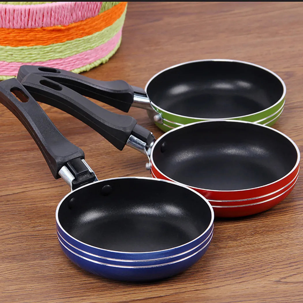 12cm/14cm/16cm Mini Frying Pan, Non-Stick Steel Frypan  Random Colors
