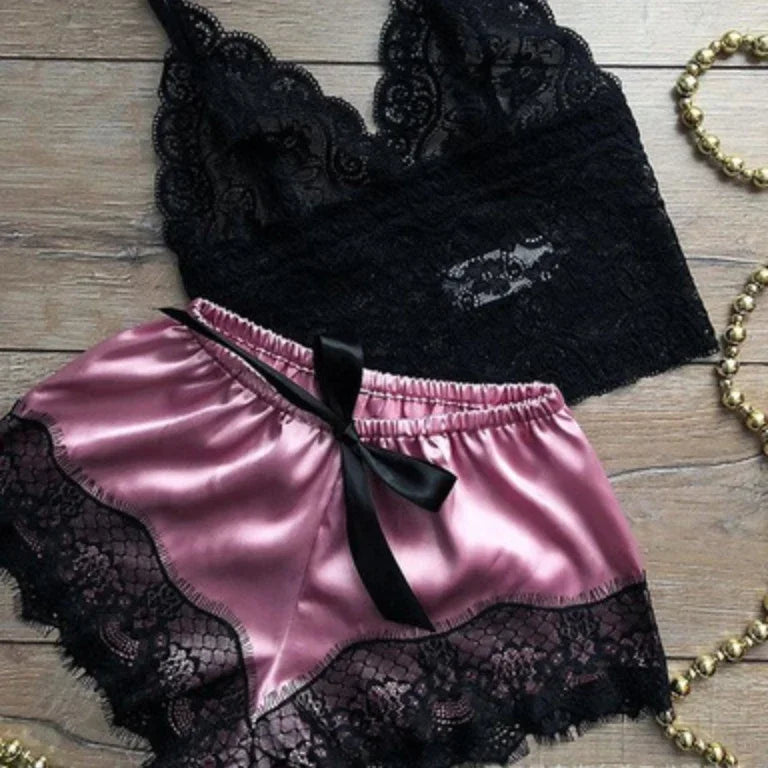 Sexy Pajamas for Women.  2 Pieces Top and. Shorts Set.