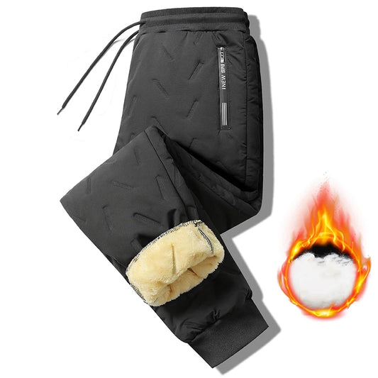 Winter Thickened Womens Long Pants. Very Warm, Solid Color and Straight Pant with Cold Resistance, Drawstring Pant