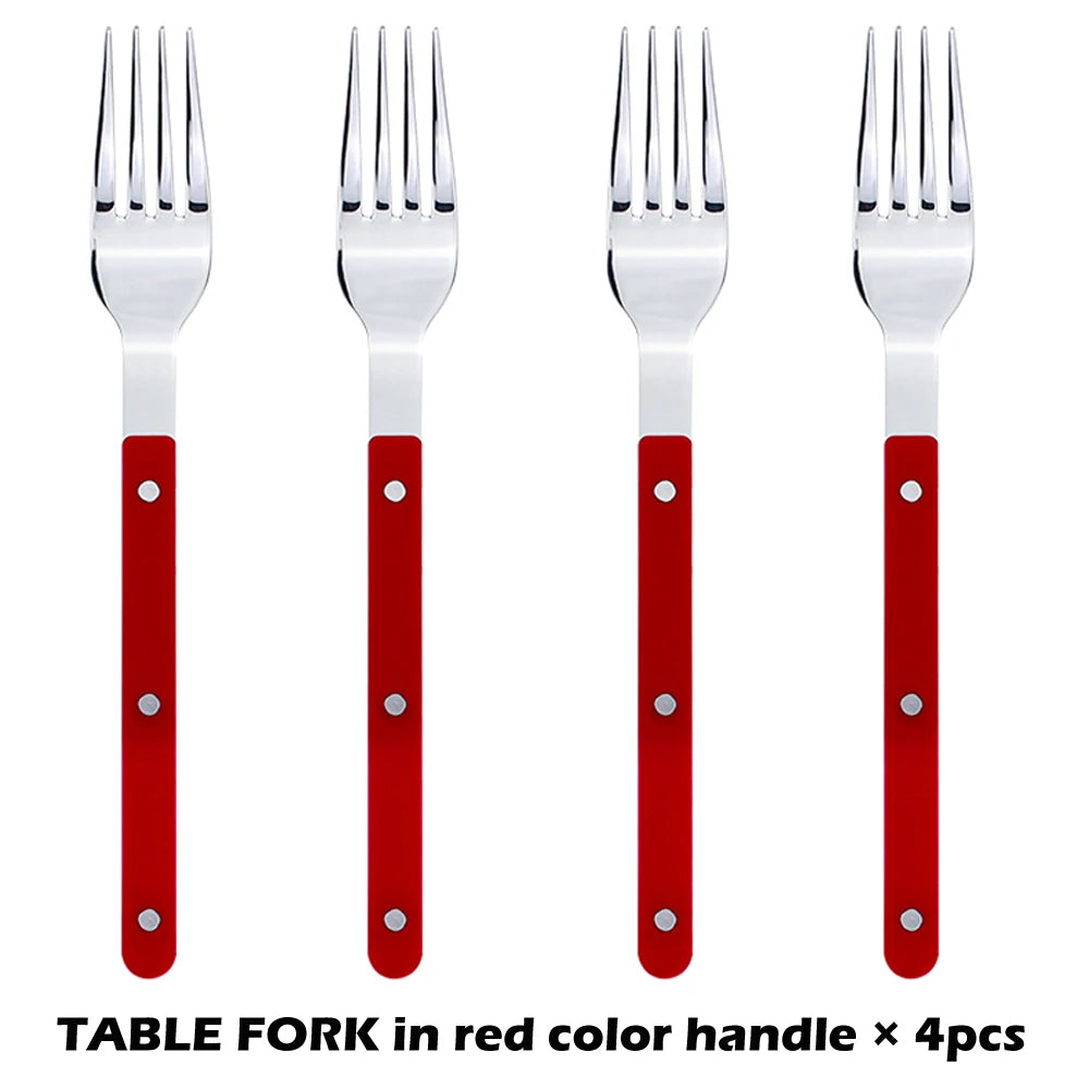 Fashionable Design Top Mirror Polishing Cutlery Sets of Stainless Steel 18/8(304) ABS Handle With Rivets Silverware Set For Kitchen and everday serving