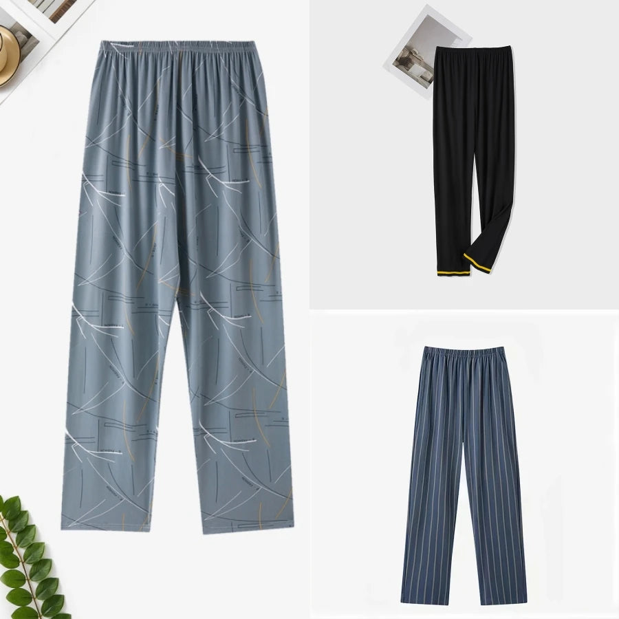 Pajama Pants.  Men's Summer wear.  Thin  and Loose in Large Size Trousers.  Home Pants