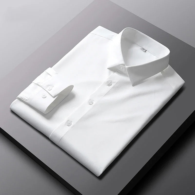 Men's Casual and Fashionable Long Sleeved Solid Shirt in colors. Non- Ironing and Wrinkle -Resistant for Business
