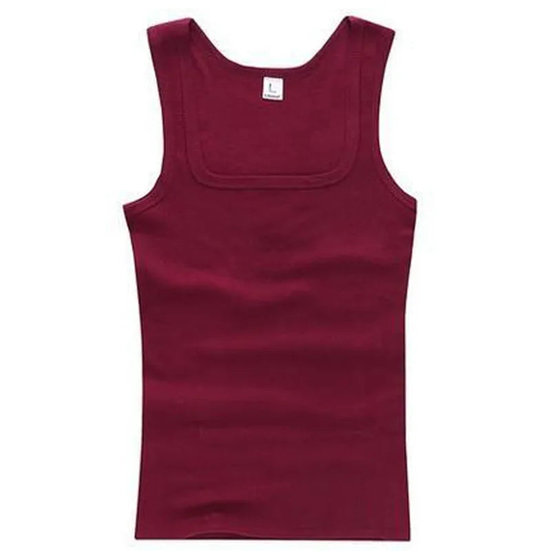 Men's Pure Cotton Tight Vest, Casual Sports Tank Tops, Sleeveless Basic Tops, Quick Drying Bodybuilding Vest