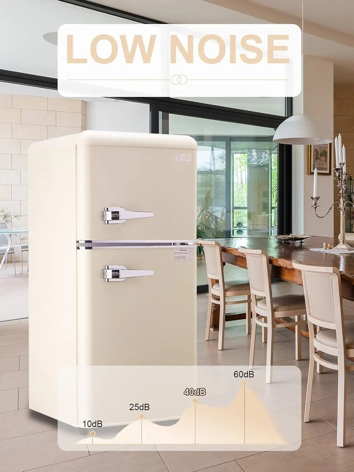 3.2 Cu.ft Compact  Mini Fridge with Freezer, Retro Design and Small Drink Chiller for Home, Office