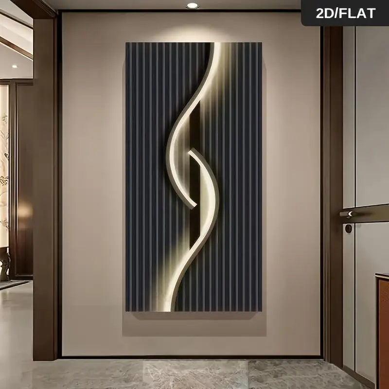 1PC 2D flat frameless modern minimalist style light and shadow decorative painting, suitable for living room, entryway, and hall