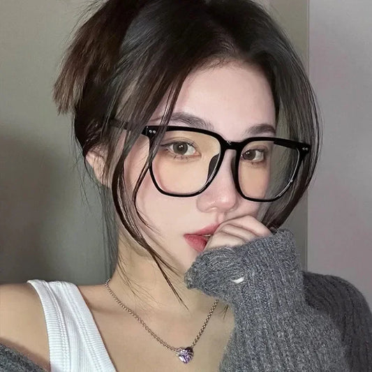 Oversized Frame Women /Men Myopia Glasses, Fashion Trend Anti Blue Light, Short Sighted Eyewear, Near Sighted , All Available Except for 2 Color/Sizes Eyeglasses Diopter To -4.0