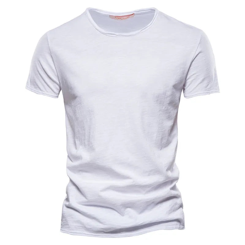 100% Cotton Mens T-shirt, Casual, Soft, Summer Thin T-shirts. Men's Home Clothes, O-Neck, Short Sleeve, Soild T- Shirt.