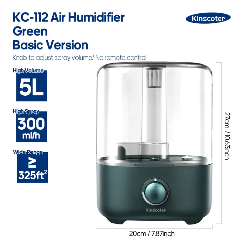 3L or 5L ,Professional Air Humidifier with Large Capacity and Aroma Diffuser with 3 levels of mist diffusion.