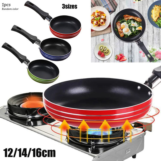 12cm/14cm/16cm Mini Frying Pan, Non-Stick Steel Frypan  Random Colors
