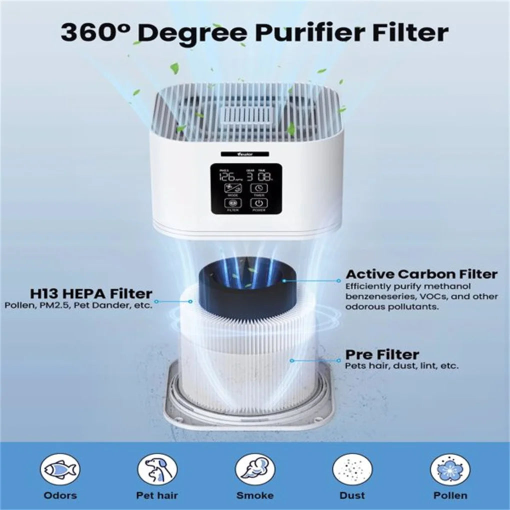 2 in 1 Air Purifier for Home Allergies, Odor Elimination and Aromatherapy diffusion