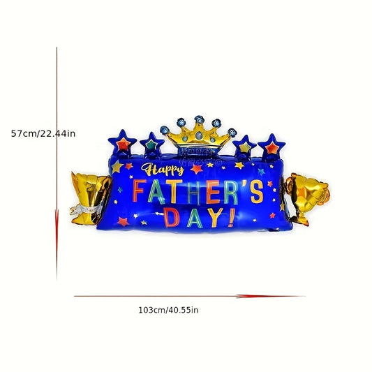 1 set of Large "Best Dad "Trophy Foil Balloons for Father's Day. Trophy Balloons for Father's Day Party Decorations .